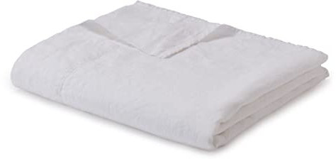 URBANARA 160x200x25 Spannbettlaken Mafalda Weiß — 100% Leinen — von Natur aus antiallergen und atmungsaktiv — kühlt im Sommer und wärmt im Winter — Bettwäsche, Bett-Laken, Bettbezug