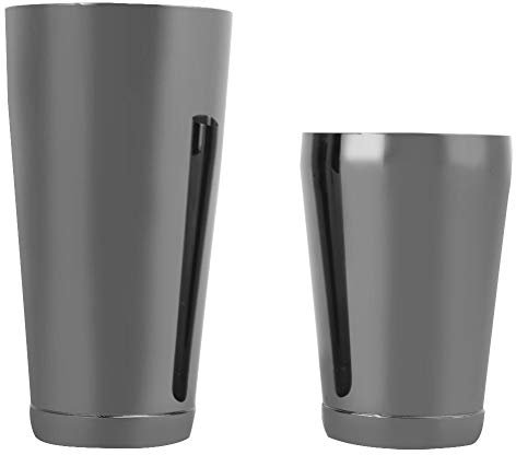 Barra de herramientas de acero inoxidable Boston Shaker Cocktail Shaker Set Cocktail Tin Bartender Barware(Negro)