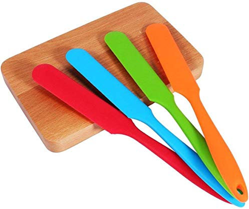 4 PCS Spatola di Silicone, Mini Spatola Silicone Cucina Antiaderente, Set di Spatole in Silicone per Cottura Cucchiaio Raschietto per Dolci da Cucina