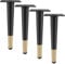 Btowin 10 Inch / 25cm Metal Furniture Legs, 4Pcs Modern Straight Tapered Furniture Feet, Black Glod Heavy Duty Sofa Legs Cabinet Legs Brushed Nickel Finish for TV Stand Cabinet Couch Dresser
