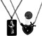 Uloveido 100 Sprachen Ich Liebe Dich Projektion Halskette Set, Paare lieben Herz Crown Lock & Shield Key Anhänger für Sie und Ihn Y1129 (schwarz)