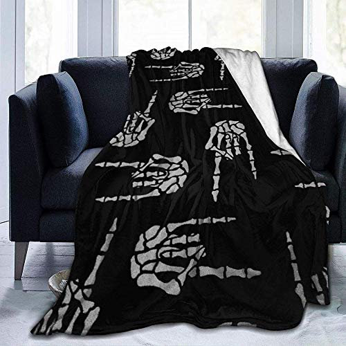 Decke Wohn Kuscheldecken Heavy Metal Skull Rock Hand Werfen Sie Schlafzimmer/Sofa/Wohnzimmer Couch Warm Travel Super Fluffy Solid Bed Bettdecke Für Kinder Erwachsene Die Ganze Saison-60X50 Inch