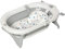 HOMCOM Vaschetta Bagnetto Pieghevole per Bambini 0-3 Anni con Indicatore di Temperatura e Cuscino, 81.5x50.5x23.5cm, Bianco