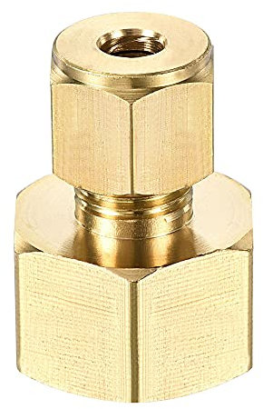 sourcing map Compression Tube Raccord G1/2 Femelle Filetage x 6mm Tube OD Droit Couplage Adaptateur Laiton