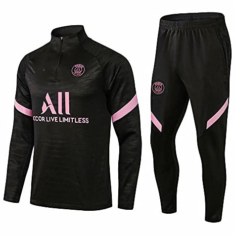 WDDWYHLL Survêtement de football à manches longues respirant pour homme, respirant, pour la course, pour enfant, Noir , S