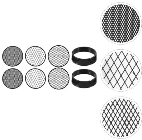 TOPBATHY 2 Sets/8pcs Handheld Plastic Soil Sieve with Replaceable Mesh, Garden Sieve Riddle Tool for Gardening, Black, 11.2 X 11.2 X 3 Inches