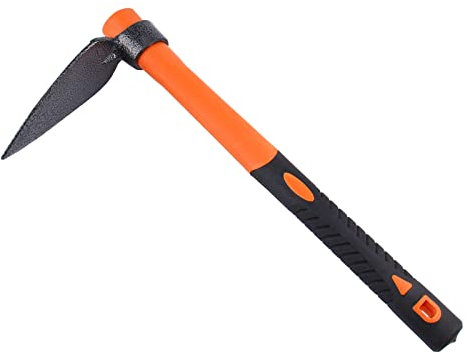 LUBAN Herzhacke mit strapazierfähigem, geschmiedetem Dechsel und ergonomischem, rutschfestem Griff 38.5 cm/15 Zoll, Einkopf-Scharfhacke für Gartenarbeit, Jagd, Landschaftsbau im Freien