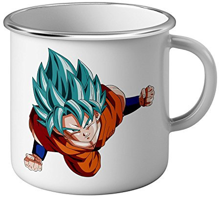 Metal Enamelled Fantasy Dragon Anime Z DBZ Goku New Blue Super Sayan DBZ Mug