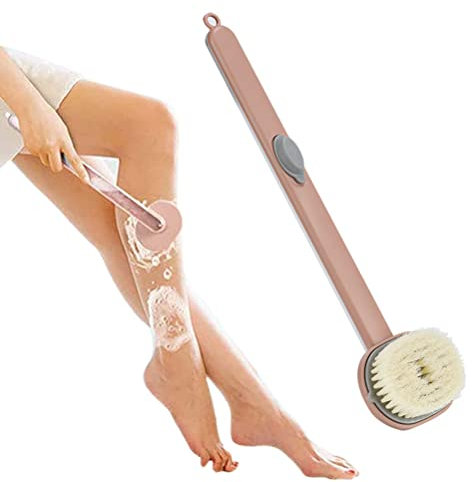 Brosse de bain liquide à long manche, brosse pour le dos pour douche, brosse pour le corps, brosse de bain exfoliante, distributeur de savon, réservoir de gel douche intégré