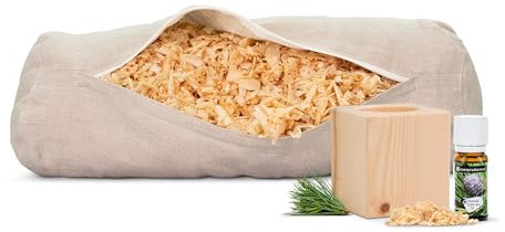 ZirbenNackenrolle mit ZirbenWürfel-Set - 16x40cm - luftgetrocknetes Zirbenholz