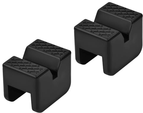 2 Pcs Jack Rubber Pad Universal Jack Stand Pad Black Slotted Jack Pads Rubber for Jack Stand
