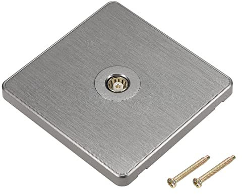 sourcing map TV Aerial Socket Wall Plate Outlet Single Gang Grey PC 88mm x 86mm for Coaxial Cable Lead