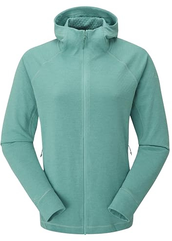 Rab Women's Nexus Hoody Full-Zip Lightweight Fleece Jacket for Trekking & Climbing - Glacier Blue - Small