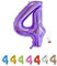 LITTLE BIRTHDAY | Zahlen Luftballon | Folienballon | Helium Gas Balloon Ballon | 101 cm | 0 1 2 3 4 5 6 7 8 9 in vielen Farben | Geburtstag | Kindergeburtstag | Deko | lila 4