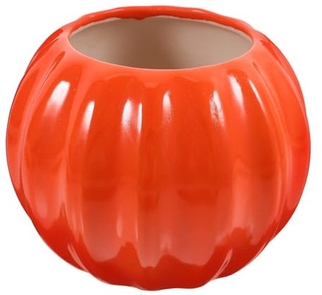 Yardwe Keramik-Kürbisvase Kürbis-Übertopf Halloween-Blumenvase Künstlerische Vase Ernte Herbst Erntedankfest Halloween-Hausgarten-Dekoration