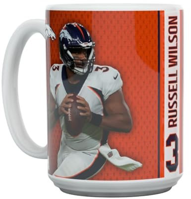 Russell Wilson MOTION Denver Broncos NFL Tasse 450ml