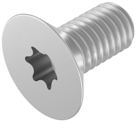 SECCARO Tornillo avellanado M8 x 16 mm, acero inoxidable V2A, VA A2, ISO 14581, hexágono interior (TX), rosca completa, 20 unidades