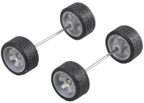 Juroicessry Silberne Felgen, Reifen-Set, Alufelgen, 1:64 Räder, Maßstab, Alufelgen, Gummireifen, Modelllegierung und Zubehör, Reifen, Radgummi, Räder und Reifen