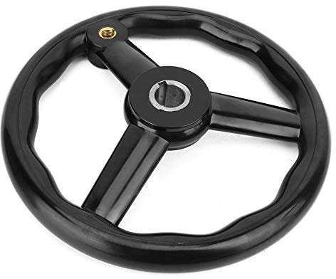 250mm Black Bakelite 3 Spoked Lathe Handwheel with Handle for Machine Tools
