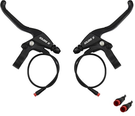 SENQI Leva del freno per bicicletta elettrica, con pulsante di bloccaggio, per bicicletta elettrica, e-scooter, triciclo elettronico, controllo di sicurezza con design ergonomico, filo impermeabile (1