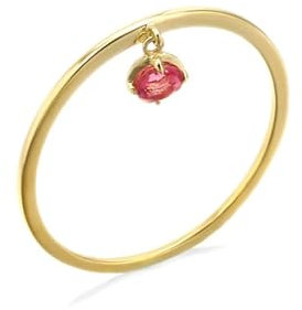 Stfery Trauring 18 Karat Gold Ringe für Frauen Rund Turmalin Ring Damen Verlobung