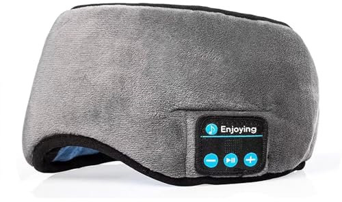 BIGFOX Antifaz de Música Bluetooth 5.0 - Altavoces Estéreo de Alta Definición, Reproducción Inalámbrica Durante 10 Horas, Duermen de Lado, Insomnio, Meditación