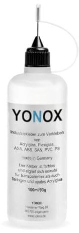 YONOX - Kleber für Acrylglas PMMA Klebstoff Kaltschweißen - wasserfest, flüssig & transparent - extrem starker Halt - Acrylglaskleber - 100ml