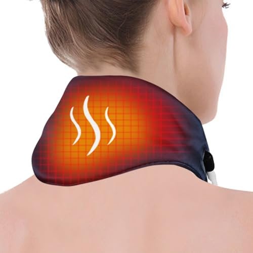 Nacken-Heizkissen, ARRIS Beheizter Nackenwickel mit einstellbarer Zeit- und Temperaturregelung, USB-Schnur Graphene Ferninfrarot-Therapie zur Linderung von Nackenschmerzen, Steifheitslinderung