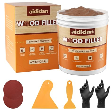 Wood Filler, Wood Repair Kit, 478g, Colorful, Paintable Wood Putty Filler, Crack Hole Repair Furniture, External Wood Filler, Water Resistant