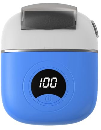 Electric Foot Callus Remover, Portable Electric Foot Files with 3 Heads & 2 Speeds, Rechargeable Foot Grinder, Waterproof Deadskin Remover, Pedicure Tools for Dead, Hard Cracked Dry Skin (Blue)