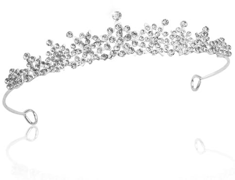 Königin Krone, Braut Diadem,Queen Krönchen, Hochzeits Krone, Tiara für Hochzeit, Damen Tiara, Runde Braut Tiaras, Königin Krone Dekoration, Hochzeit Braut Kristall Tiara, Bühnenauftritte und Partys
