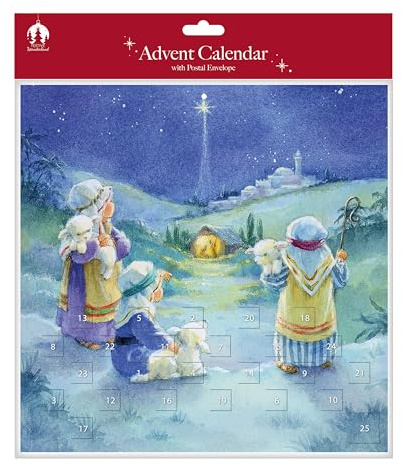 Tallon Großer Weihnachts-Adventskalender - Krippenmotiv mit Postumschlag - 2 verschiedene Motive - 1 zufällig gesendet - Traditioneller DIY Adventskalender