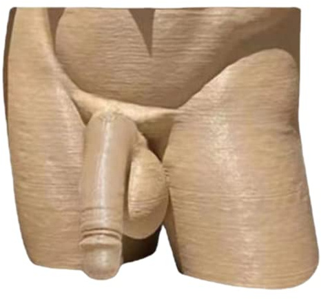 Dorccsi Körperform-Pflanzenvase, einzigartiger Übertopf, Penis-Vasen-Dekor, lustiger männlicher Körper-Übertopf, Blumentopf, Heim- und Gartendekoration, 11,9 x 12,7 x 9,9 cm, Beige