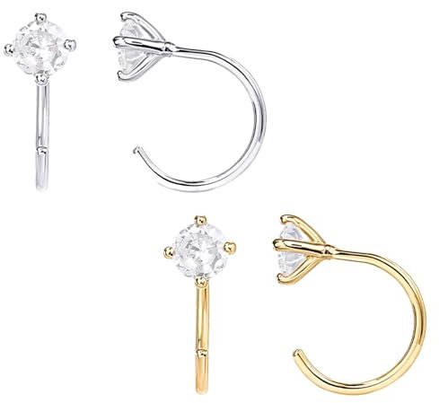 Lymphvity Ohrringe,2 Paar Lymphatische Ohrringe,Zirkonia-Lymph-Ohrringe,Lymphdrainage-Ohrringe,Magnetische Akupunktur-Ohrringe für Frauen,Modeschmuckgeschenke für Frauen (Gold,Silber)
