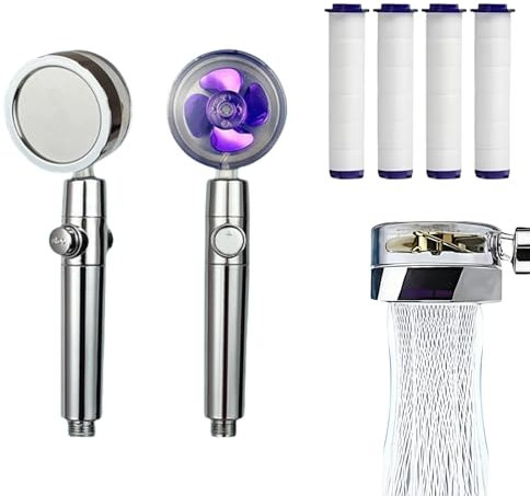 Trissano Turbo Sense Duschkopf Hochdruck-Wasserspardusche, 360° drehbarer Handduschkopf mit Filter, Turbo-Spa-Duschkopf für ein unvergleichliches Duscherlebnis, energieeffizient