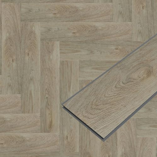 HAGO24 | Fischgräte Click Vinylboden | 61x12,8cm | 1,56m² | 4,2mm | Eiche Dunkel | Bodenbelag | Laminat | PVC | Designboden | Klicksystem | Fußbodenheizungsgeeignet