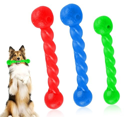 QYRDBGY Hundespielzeug Wurfstick, 2 Stück Gummi Spirale Kauknochen Strapazierfähig Wurfspielzeug Hund Dauerhaft Kauspielzeug Hund Haustier Mundpflege für Kleine, Mittelgroße und Große Hunde