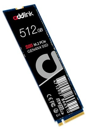 addlink S85 512GB PCIe 4.0 M.2 Gen 4 Memory Expansion SSD, Up to 5400 MB/s, Internal Solid State Drive with HMB Technology for Laptop, Gaming and Creators