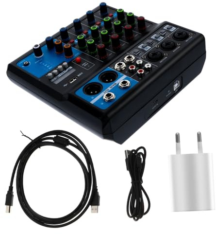 HYTROVE 1set Mixer Audio Professionale Per Live Streaming e Karaoke Console Di Mixaggio Per Registrazioni Musicali e Performance Domestiche Preamplificatori Microfonici Basso Rumore