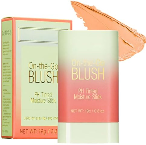 Blush Stick, resistente all'acqua e a lunga durata, per labbra, guance e occhi, cremoso, setoso e idratante (#3 arancione corallo)