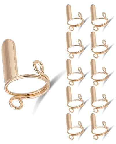 10pcs Size Adjustable Nail Rings Removable Reusable Nail Rings (No Adhesive) Acrylic Nail Metal Nail Rings Size Adjustable Ring Set