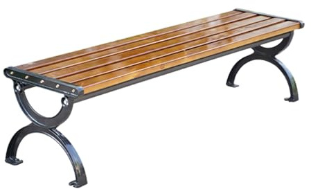 YUNHEST Gartenbank, robuste und langlebige Sitzfläche aus Schmiedeeisen, Massivholz-Gartenbank mit Gusseisengestell, 150 cm, Walnuss(150 * 39cm(59.06 * 15.35in))