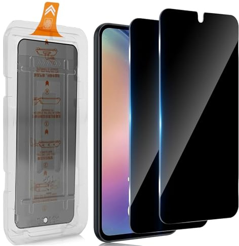 Hengnewro Privacidad Protector de Pantalla para Samsung Galaxy A54 5G | 2 Piezas Antiespías Cristal Templado, Instalación Automática, Protector de privacidad Dureza 9H