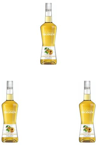 Monin Likör Aprikosen - Brandy (1 x 0,7l) - Fruchtige Erfrischung für raffinierte Cocktails und Desserts (Packung mit 3)