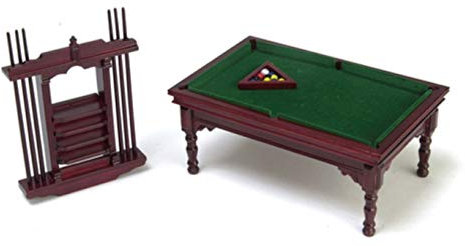 Puppenhaus Miniatur Möbel 1:12 Maßstab Mahagoni Billardtisch Snooker Set
