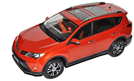 Paudi T*o*y*o*t*a RAV4 Rot Orange SUV 4. Generation Ab 2013 1/18 Modell Auto mit individiuellem Wunschkennzeichen