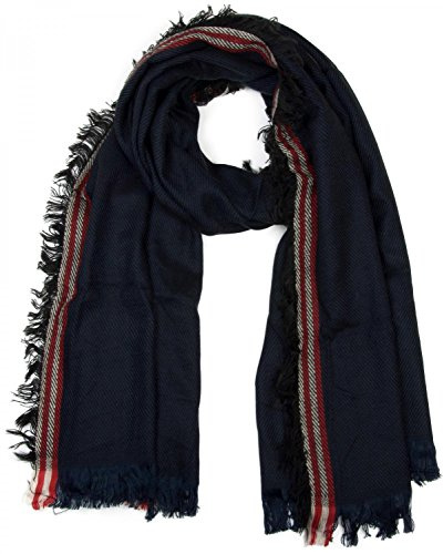 styleBREAKER Oversize Schal Streifen Muster 87x210cm | Fransen. elastisches Material. weiche Haptik. winterfest. 2-3 mal wickelbar. großzügiges Format.