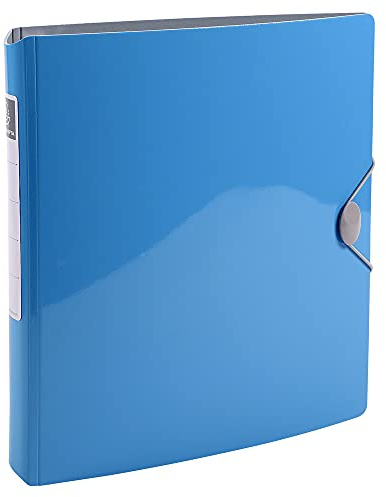 Exacompta - Ref. 51872E - Iderama rigid PP binder with elastic closure - 4 D-rings of 30 mm - Spine 50 mm - External dimensions: 32 x 27 cm - A4 file format - Colour: light blue