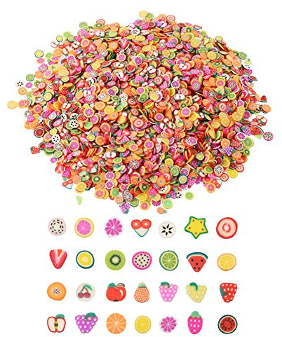 DECORA 1/4 Mini 3D Fimo Fruit Slices for Slime Crafts Nail Art and Face Decoration