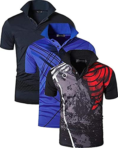 jeansian Men's 3 Packs Sport Polo T-Shirt LSL195 MixPackD L